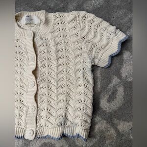 Toddler Girl H&M Cream Short Sleeve Knitted Sweater
